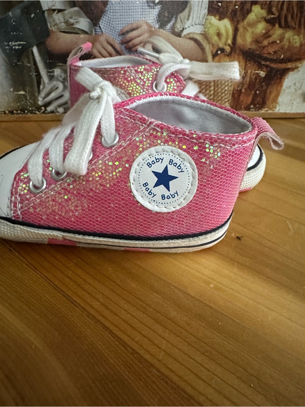 Converse Pink Sparkle High-Top Baby Shoes - Picture 4 of 5